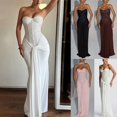 thumbnail image 6 of Sequins Strapless Dress Backless Bodycon Dress Wedding Cocktail Party Maxi Dress, 6 of 20