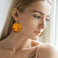 thumbnail image 5 of CILENON Earrings Women'S Sports Fans Baseball Leather Earrings Artificial Leather Pendant Earrings Football Basketball Earrings Sparkling Softball Football Mom Earrings (N,One Size), 5 of 6