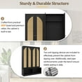 thumbnail image 5 of YIYADO 55.1"W Hall Tree with 4 Rattan Doors, Entryway Bench with 6 Hooks, Shoe Cabinet with Adjustable Shelf, Black, 5 of 7