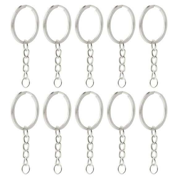 SOPOTUTU jewelry making rings Metal Key Ring for Family Silver DIY Accessories present Giving 10Pcs