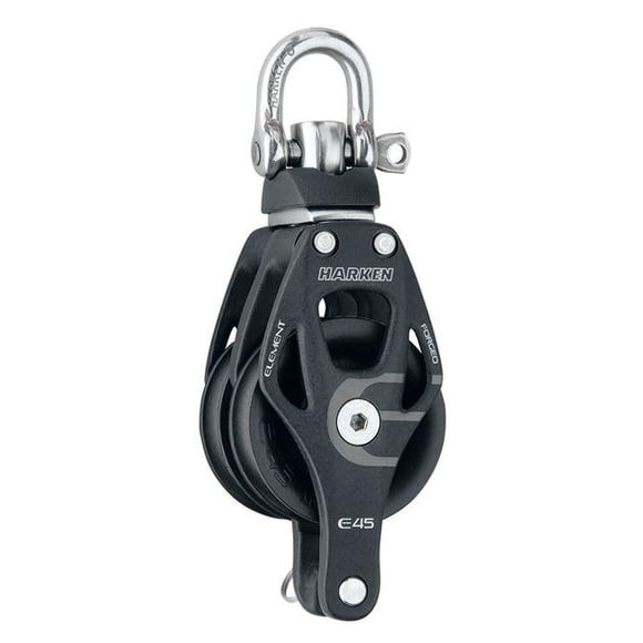 Harken 6239 Bloc Double Élément 45 mm avec Pivot et Taie d'Oreiller