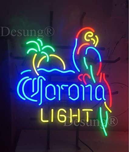Corona Extra Parrot Palm Tree Neon Sign Lamp 17"x14" Acrylic Bar Glass Windows 