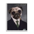 thumbnail image 4 of Stupell Industries Lone Woof Pug Dog Smoking Cigar Necktie Graphic Art White Framed Art Print Wall Art, Design by Diane Neukirch, 4 of 5