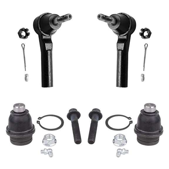 Detroit Axle - 4pc Front Suspension Kit for Jeep 2007-2017 Compass Patriot, 2007-2012 Dodge Caliber, 2 Outer Tie Rods 2 Lower Ball Joints 2008 2009 2010 2011 2013 2014 2015 2016 Replacement