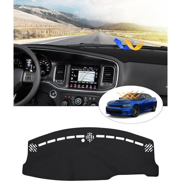 Canvcle Dash Cover Custom Fit for Dodge Charger 2011-2023 Accessories Dashboard Cover Mat Non-Slip Pad Carpet Anti-Glare