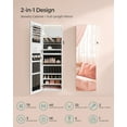 thumbnail image 2 of SONGMICS 55in Tall Spacious Jewelry Cabinet Jewelry Armoire with Light-Up Interior Mirror Wall or Door Mounted Jewelry Storage Organizer MDF Cloud White, 2 of 8