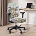 thumbnail image 3 of SCRAWLGOD Dragonfly Floral Sky Set of 2 Non-Slip Office Chair Covers Stretchable Comfy Rotating Chair Cover Scratch Resistant Anti-Dust High Back Chair Slipcover, 3 of 7