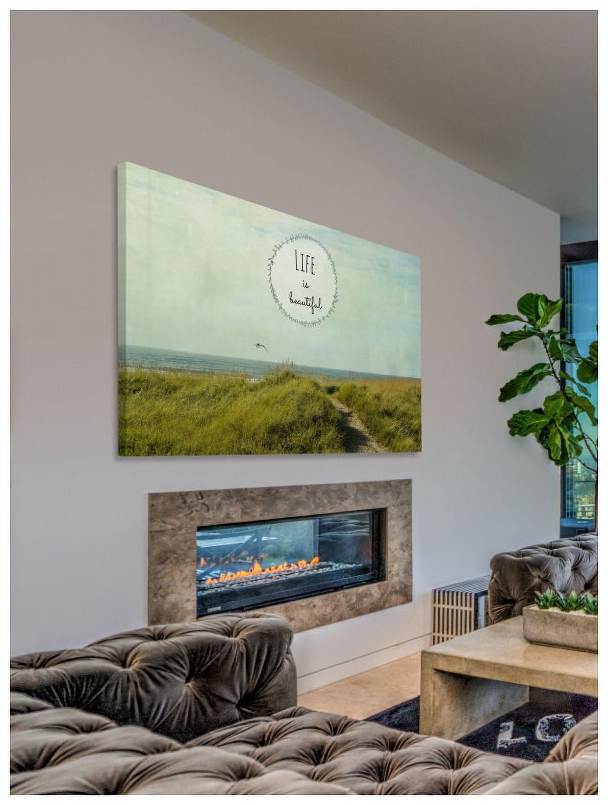 "Life Is Beautiful 2 Text" Painting Print on Wrapped Canvas
