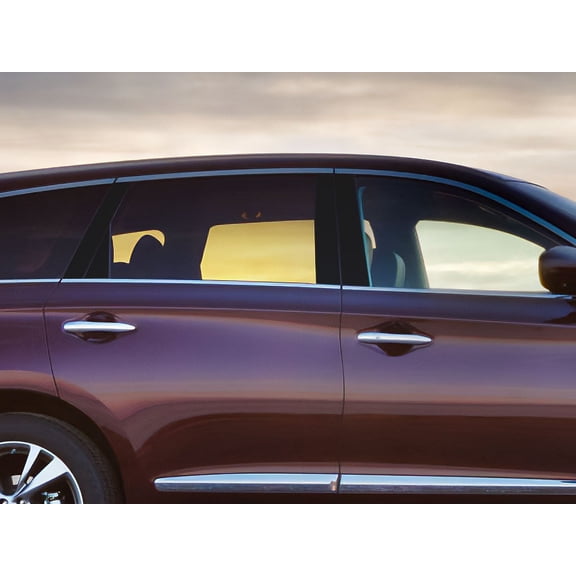 Rvinyl Pillar Post Window Trim Compatible with Infiniti JX35 2013-2013 - Gloss (Black)