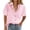 Light Pink, variant on Zeagoo Button Down Shirts for Womens Short Sleeve Collared Linen Cotton Tops Boyfriend Solid Blouse