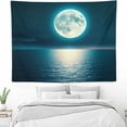 thumbnail image 3 of RKSupls Tapestry Wall Hanging Art, Full Moon Over Ocean at Night Tapestry Decoration for Daily Bedroom, Dorm, Living Room, Apartment Hallway Home Decor, 3 of 5