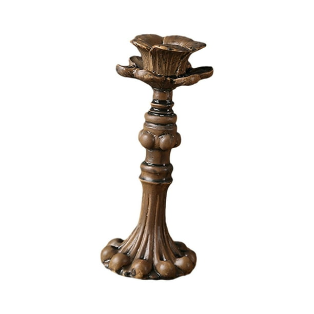 Portavelas decorativo, adorno de resina antigua, soporte para foto, candelabro para Bar, sala de estar, decoración de fiesta Estilo C