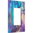 thumbnail image 1 of Sdmnsg-T Purple Marble Print Single Rocker Decorative Electrical Receptacle Outlet Plates Covers for Bedroom Kitchen Farm House Decor, 1 of 5