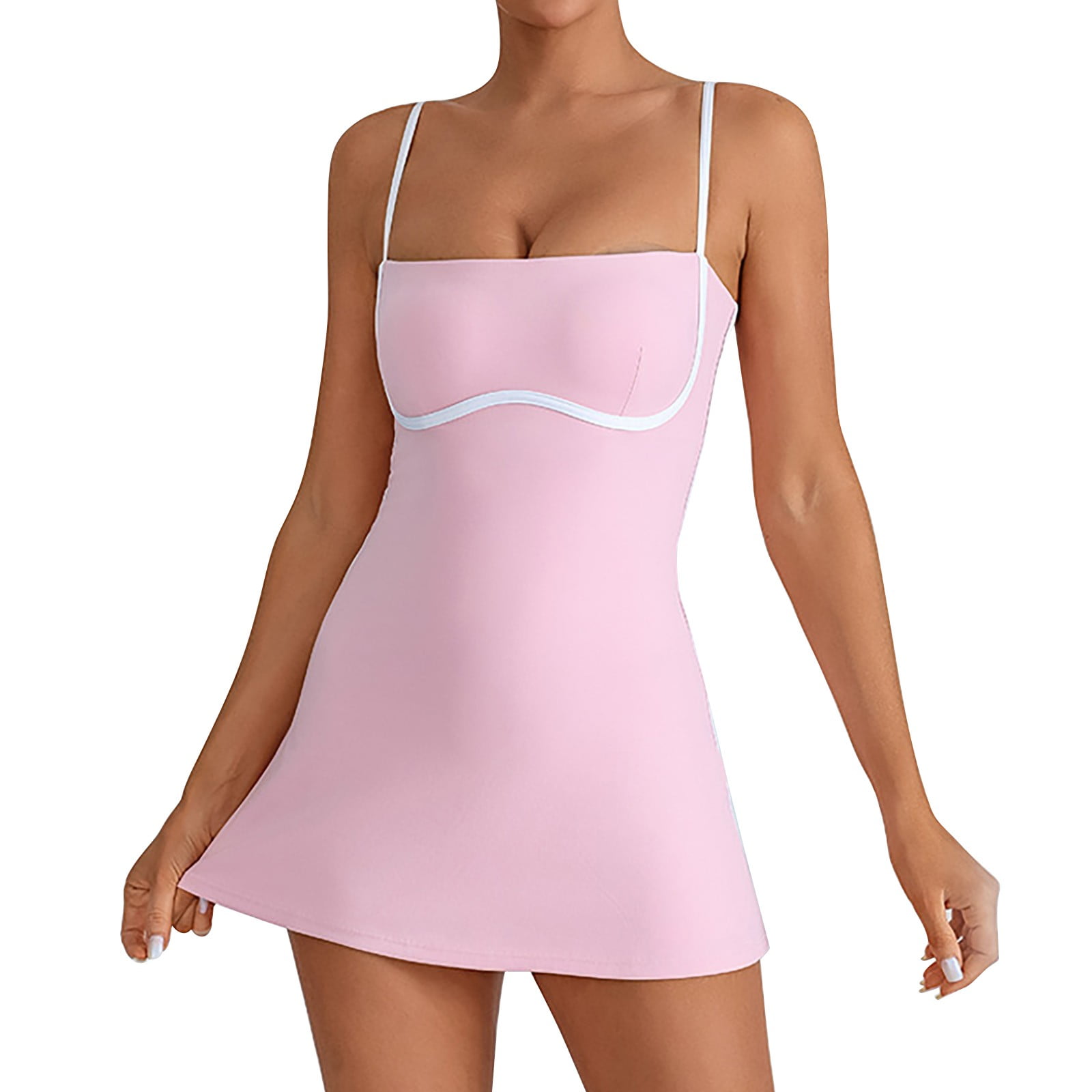 Tennis Dress Golf Dresses for Women with Shorts Adjustable Straps Workout Dress Athletic Dresses with Built in Bra