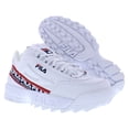 thumbnail image 4 of Fila Disruptor Ii Logo Tape Mens Shoes Size 10, Color: White/Navy/Red, 4 of 5
