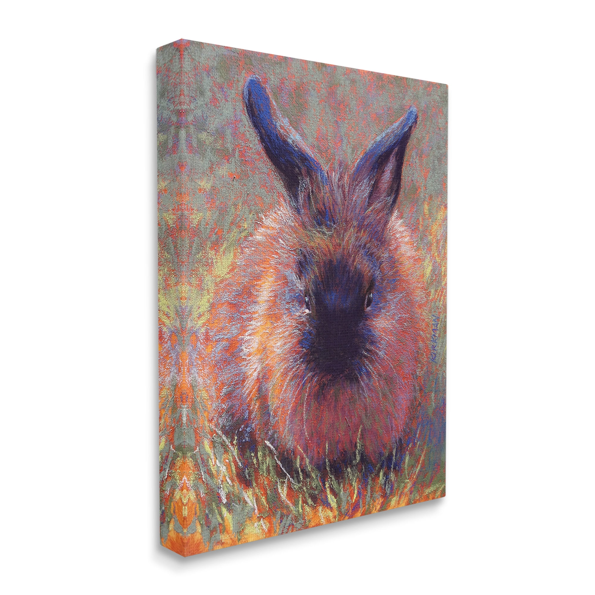 Stupell Industries Abstract Stippled Rabbit Animals & Insects Painting Gallery Wrapped Canvas Art Print Wall Art, 24 x 30