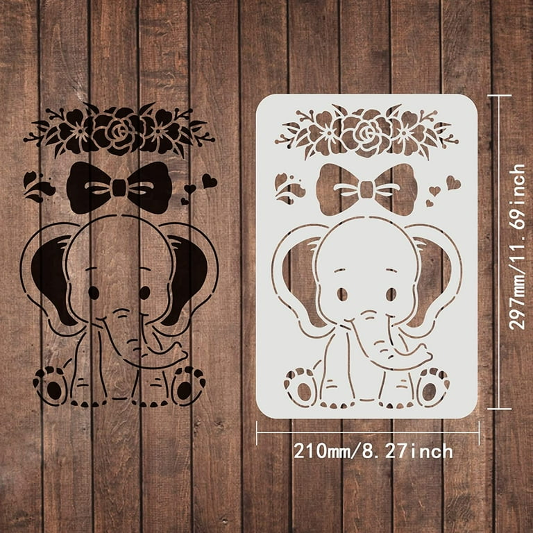 Baby Elephant Stencil Cute Baby Elephant Painting Stencil for DIY Elephant Reusable Plastic Stencil - Walmart.com baby-elephant-stencil-cute-baby-elephant-painting-stencil-for-diy-elephant-reusable-plastic-stencil-walmart-com