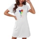 thumbnail image 5 of Camisón corto de mujer, vestido de largo medio con estampado de moda, camisón corto extragrande de mujer, camisón de manga corta con estampado de pecho a la moda, camisón de mujer, 5 of 5