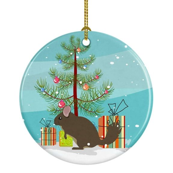 Chinchilla Christmas Ceramic Ornament