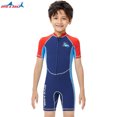 thumbnail image 4 of Naiovety Trajes de neopreno de 2MM, trajes de baño térmicos de secado rápido para niños, traje de neopreno de manga corta para niños y niñas, a la Deportes acuáticos azul marino S Naiovety OD003650-01, 4 of 6