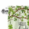 thumbnail image 5 of Kitchen Valances for Window, St Patrick's Day Cute Cat on Green Light Filtering Rod Pocket Valance Curtain, Lucky Shamrock Leaf Tree Short Curtains Window Topper for Bedroom Living Room 42x12in, 5 of 9