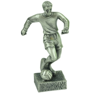 Soccer Ball Player Statue  Statue Cast Metal Pewter Paperweight Décor Glory Land
