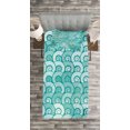 thumbnail image 3 of Ambesonne Ocean Quilted Bedspread Set 2 Pcs, Swirled Spiral Sea Waves, Twin Size, Aqua, 3 of 3