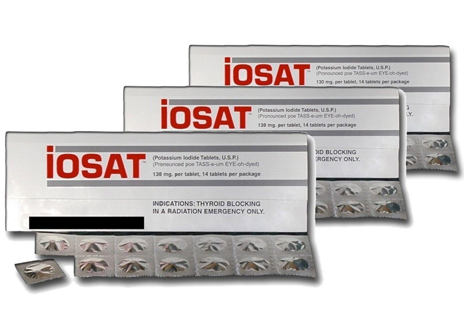 IOSAT Potassium Iodide Tablets 130 MG 14 Tablets ✅ /Pack Expiry 2032- Pack of 10 ✅