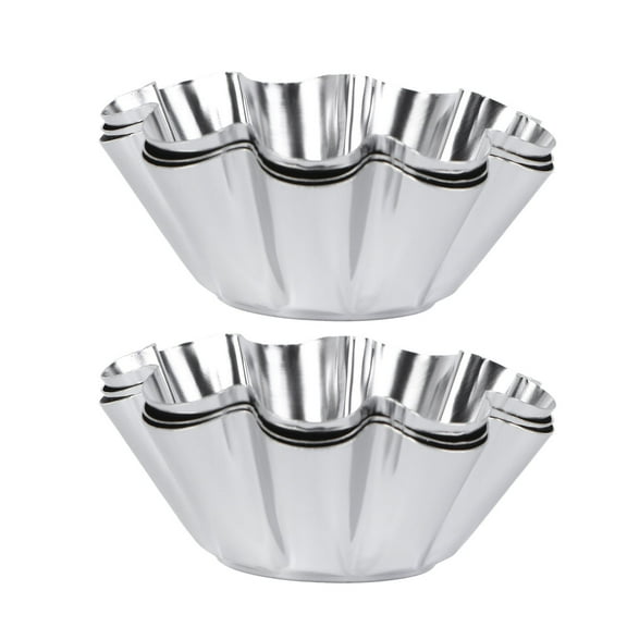 Raindrops Tart Tins Baking Nonstick Carbon Steel 6Pcs Kitchen Use Flower Shape Silver
