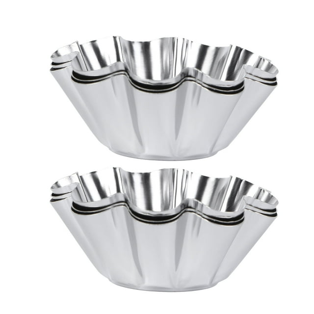 CRAFTHROU 6Pcs Delicate Cupcake Baking Cups Stainless Steel Reusable Muffin Pans for Home Users