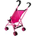 thumbnail image 4 of Cochecito para muñecas Precious Toys rosa intenso y negro con rueda giratoria, 4 of 12