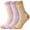 Khaki/Pink/Purple, variant on Litfun Fuzzy Socks for Women, 3 Pairs Winter Warm Fluffy Socks Cozy Thick Plush Slipper Socks, Size 6-8
