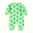 thumbnail image 4 of Leey-World Newborn Baby Girl Boy St Patricks Day Outfit Four Leaf Clover Romper Long Sleeve Bodysuit Jumpsuit 0-18M|Light Green,6-12 Months, 4 of 9