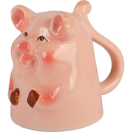 

Servette Home Pig Mug Ceramic Coffee Mug 10oz Upside Down Pig