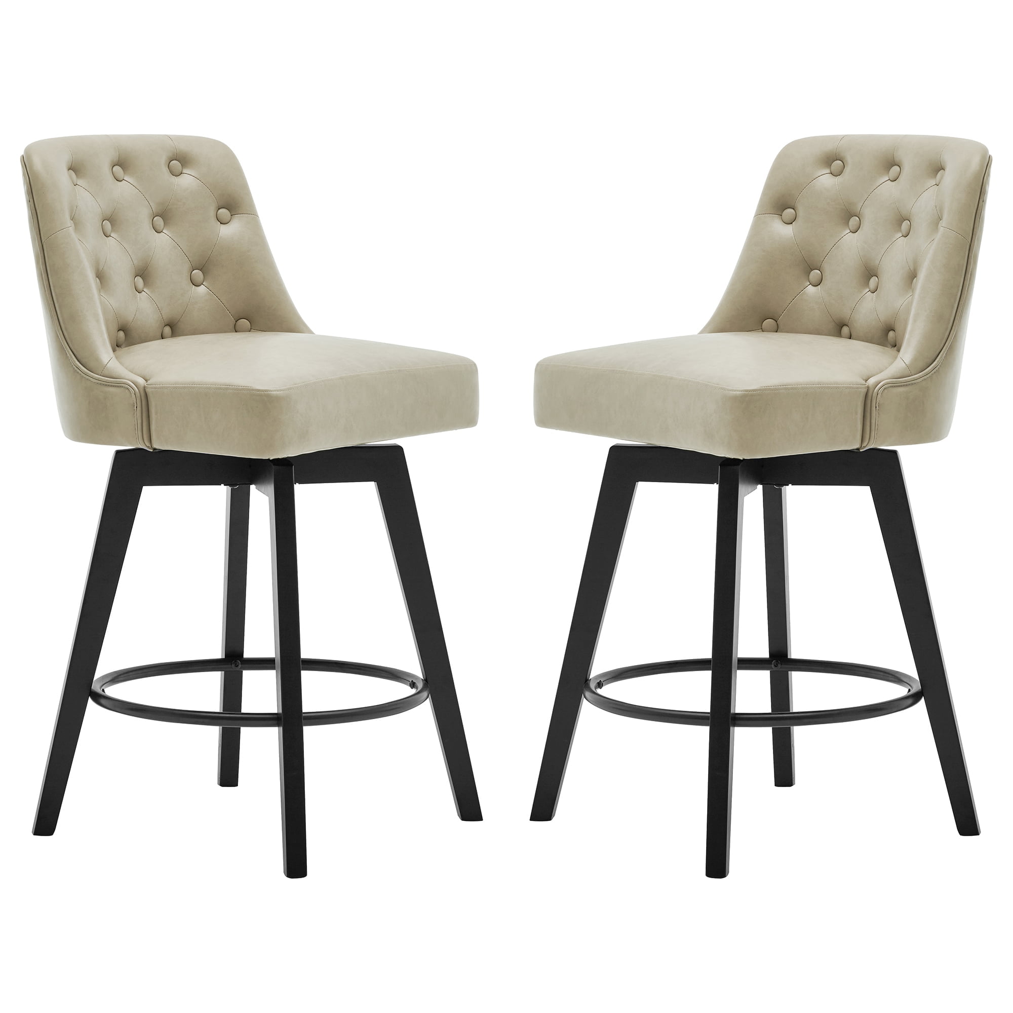 MINCETA Counter Stool,26" 360 Free Swivel Upholstered Bar Stool with