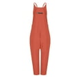 thumbnail image 3 of Cameland Plus Size Women Casual Jumpsuits Cold Shoulder Capris Pants Solid Suspender Straight Leg Pockets Rompers, 3 of 4