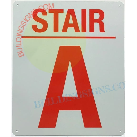 STAIR A SIGN (10x12,White,Aluminum) -ref21022