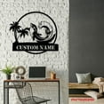 thumbnail image 3 of Craftnamesign Custom Dolphin Palm Tree Beach House Sunset Metal Wall Art, 3 of 5