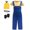Costume Set B with Accessories, variant on Funny Cartoon Blue Overalls and Short Sleeve T Shirt Cosplay Costume Set Striped Jumpsuit for Halloween Dress Up