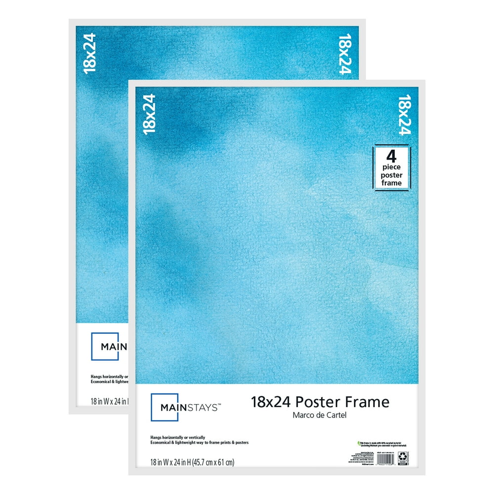 Mainstays 18x24 Basic Poster And Picture Frame White Set Of 2 Walmart