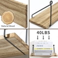 thumbnail image 6 of SUMGAR Floating Wall Shelves, Rustic 2-Tier Wood Metal Wall Mounted Hanging Shelf for Bathroom Kitchen Dining Living Room (Set of 2), 6 of 10