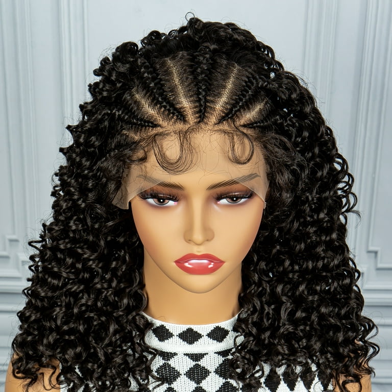 Synthetic Lace Front Braided Wigs with Baby Hair for Black Women
