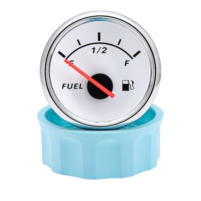 52MM Fuel Level Gauge With Red Backlight 0-190 Ohm Oil Tank Level Meter Indicator For Boat Car RV Yacht 12V/24V ,Easy to Install