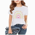 thumbnail image 2 of Sgkm Girls Graphic Shirts Crewneck Teen Girl Shirts Print Short Sleeve Kids Top for Summer Casual Fit White 6-7 Years, 2 of 7
