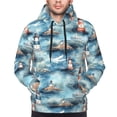 thumbnail image 4 of KLL Sea Marine And Lighthouse Print Mens Hoodie Long Sleeve Casual Pullover Hooded Sweatshirt Fashion Drawstring Hoodies with Pocket-X-Large, 4 of 6