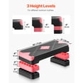 thumbnail image 4 of VEVOR Aerobic Exercise Step Platform Height Adjustable Workout Stepper 4 Riser Red, 4 of 9