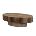 thumbnail image 5 of Tcbosik 43.7" Oval Coffee Table, Modern Olive Shaped Tea Table, Cocktail Table for Small Space, Home Office, Walnut, 5 of 8