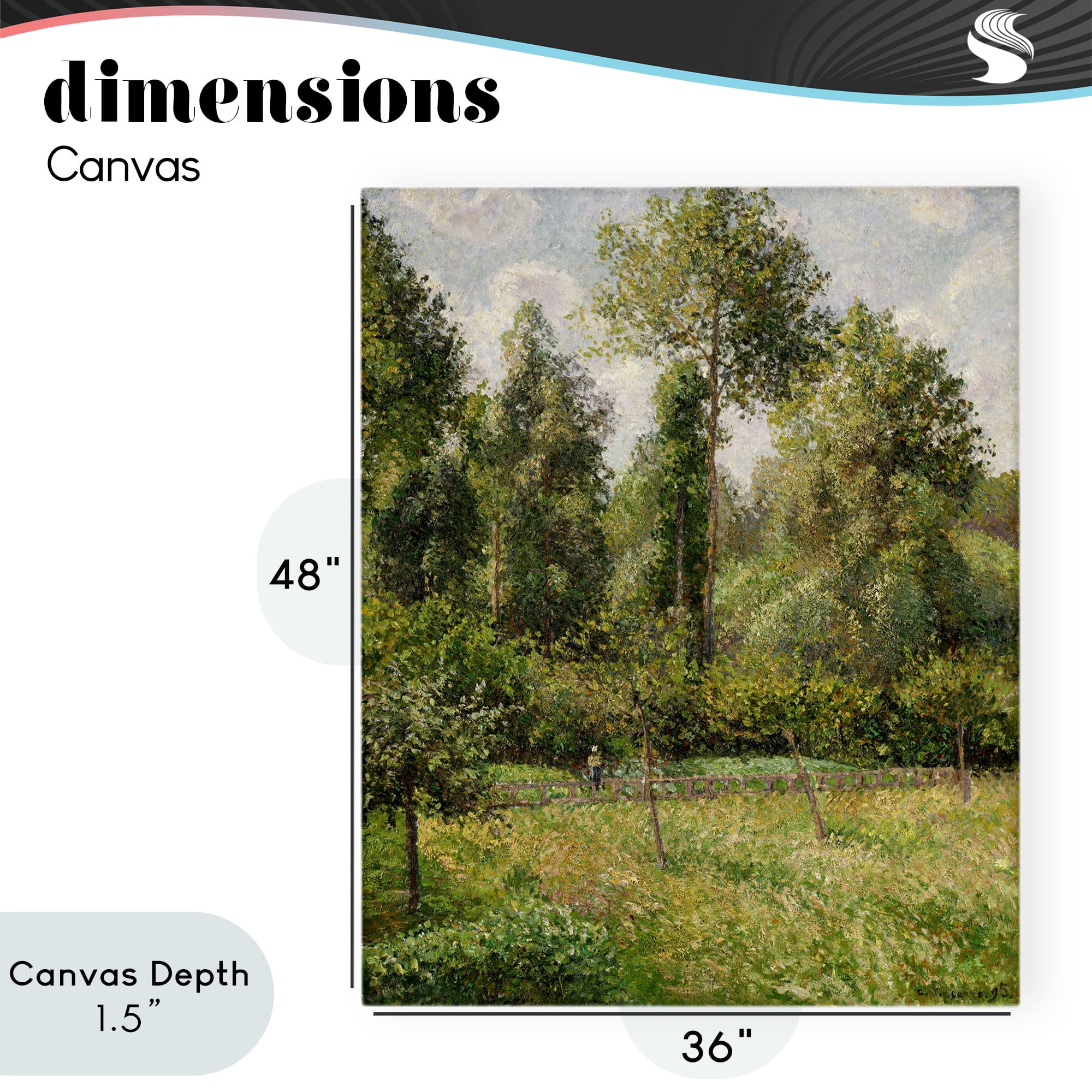 Stupell Industries Poplars Classic Landscape Canvas Wall Art, design by Camille Pissarro