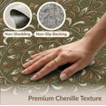 thumbnail image 6 of ODIKA 8'x10' Washable Area Rug Non-Slip Chair-Friendly Mat Ivory Scroll Faded Border Chartreuse Colored Vintage Distressed Refined for Dining Room, Large Office, Lounge, 6 of 7