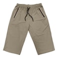 thumbnail image 5 of Tbopshirt Mens Capri Pants Solid Color Elastic Waist Drawstring Zippered Pocket Casual Sports Capris Pants,S-3XL, 5 of 7